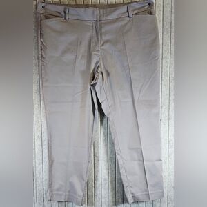 Liz Claiborne Emma Gray Pants Women’s 16W Straight Leg Stretch Cotton Blend